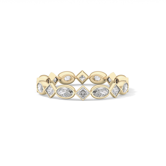0.72 TCW Oval & Princess Lab Grown Diamond Wedding Band