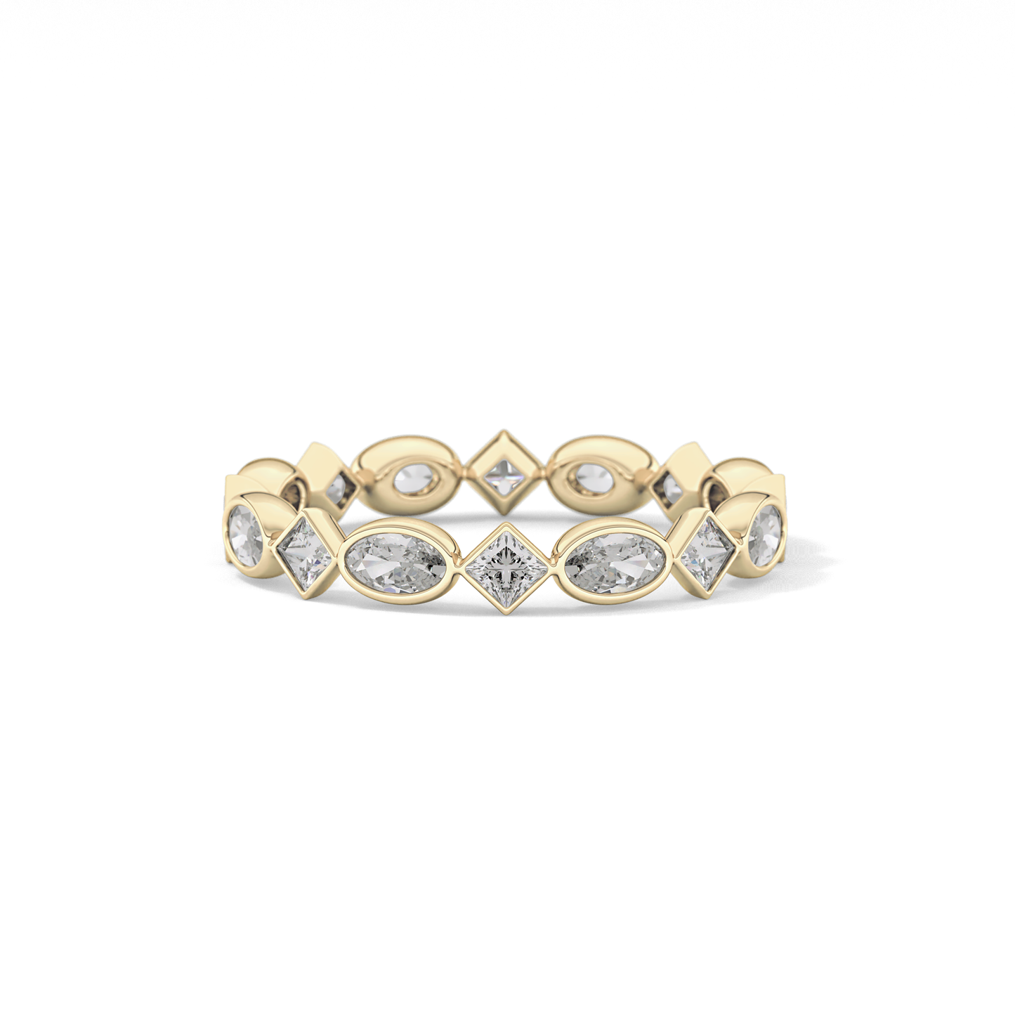 0.72 TCW Oval & Princess Lab Grown Diamond Wedding Band