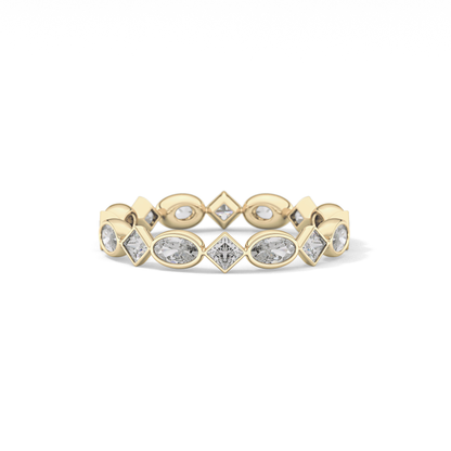 0.72 TCW Oval & Princess Lab Grown Diamond Wedding Band