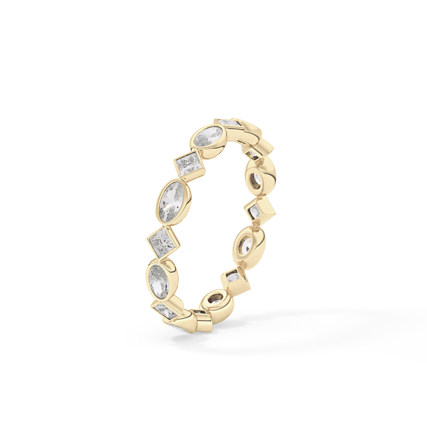 0.72 TCW Oval & Princess Lab Grown Diamond Wedding Band