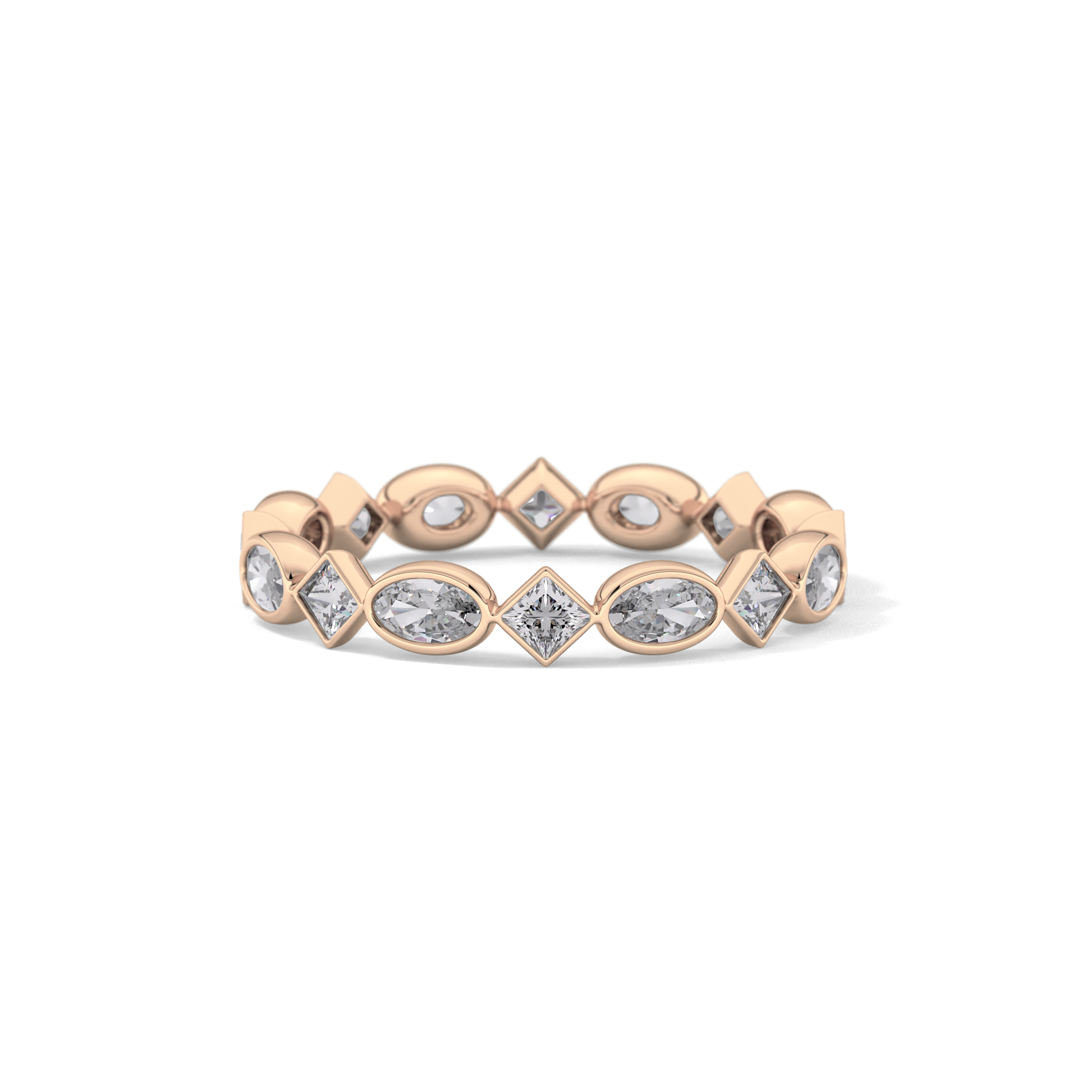 0.72 TCW Oval & Princess Lab Grown Diamond Wedding Band