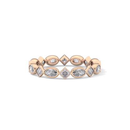 0.72 TCW Oval & Princess Lab Grown Diamond Wedding Band