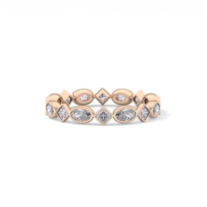 0.72 TCW Oval & Princess Lab Grown Diamond Wedding Band