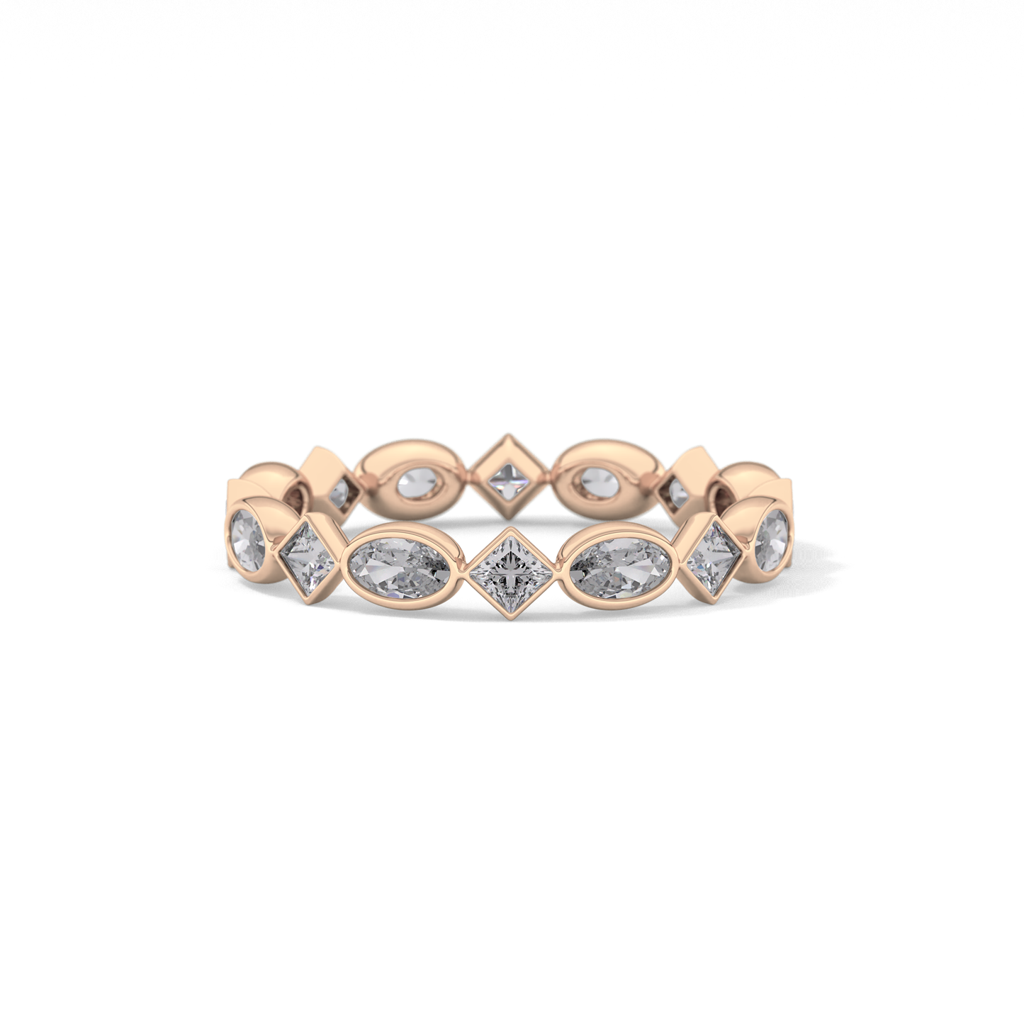 0.72 TCW Oval & Princess Lab Grown Diamond Wedding Band