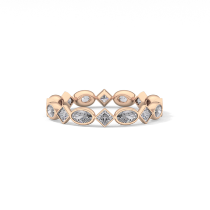 0.72 TCW Oval & Princess Lab Grown Diamond Wedding Band