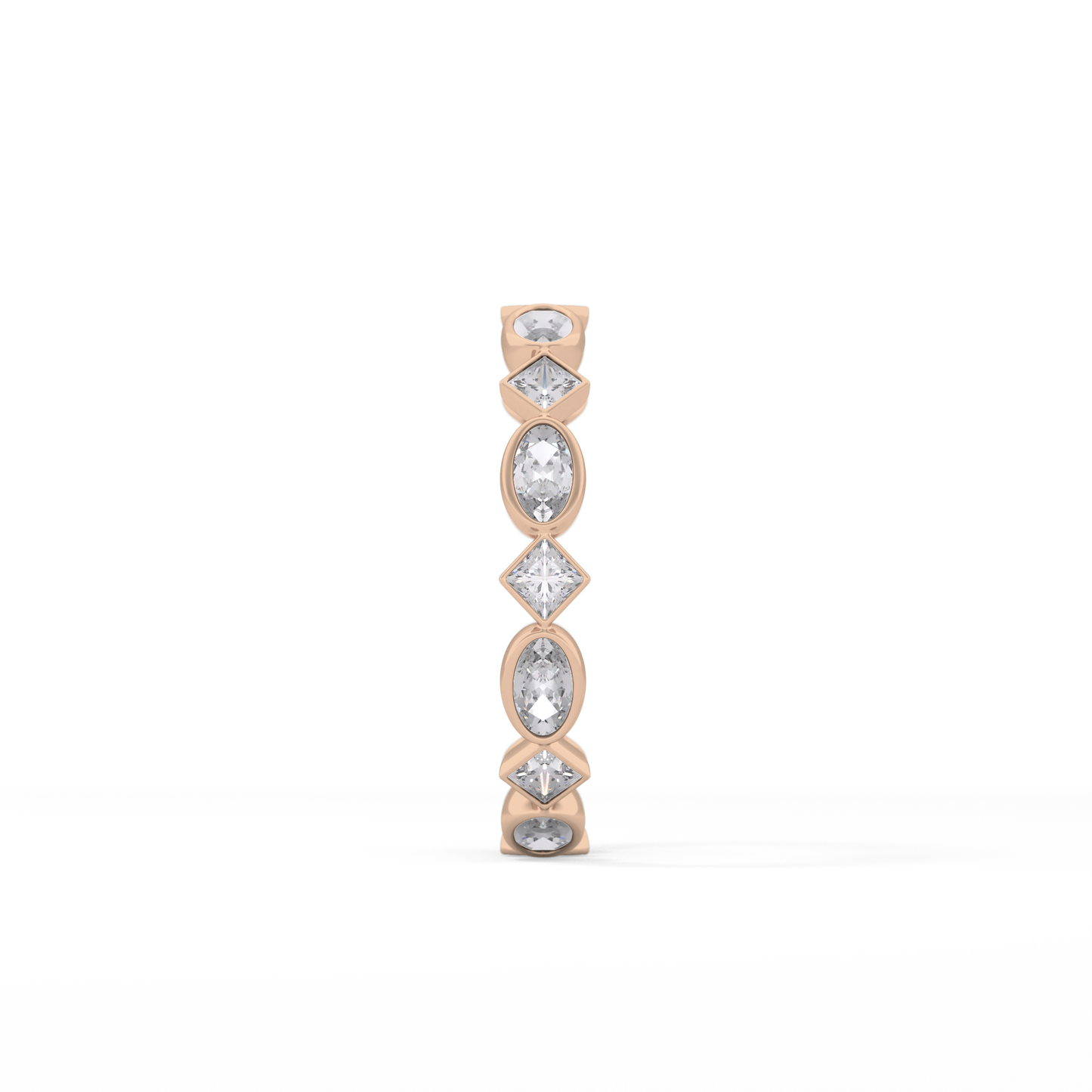 0.72 TCW Oval & Princess Lab Grown Diamond Wedding Band