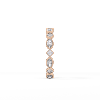 0.72 TCW Oval & Princess Lab Grown Diamond Wedding Band