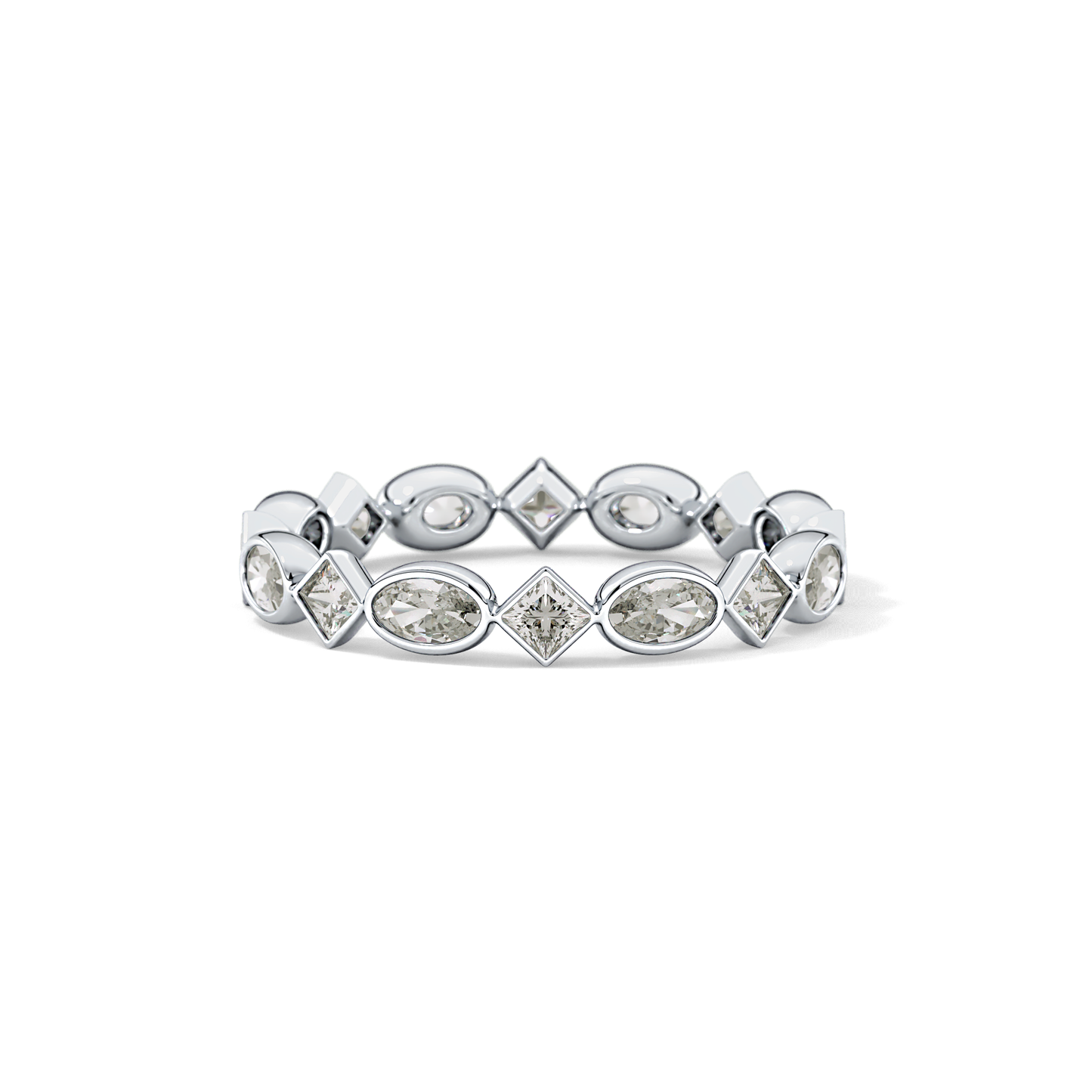 0.72 TCW Oval & Princess Lab Grown Diamond Wedding Band