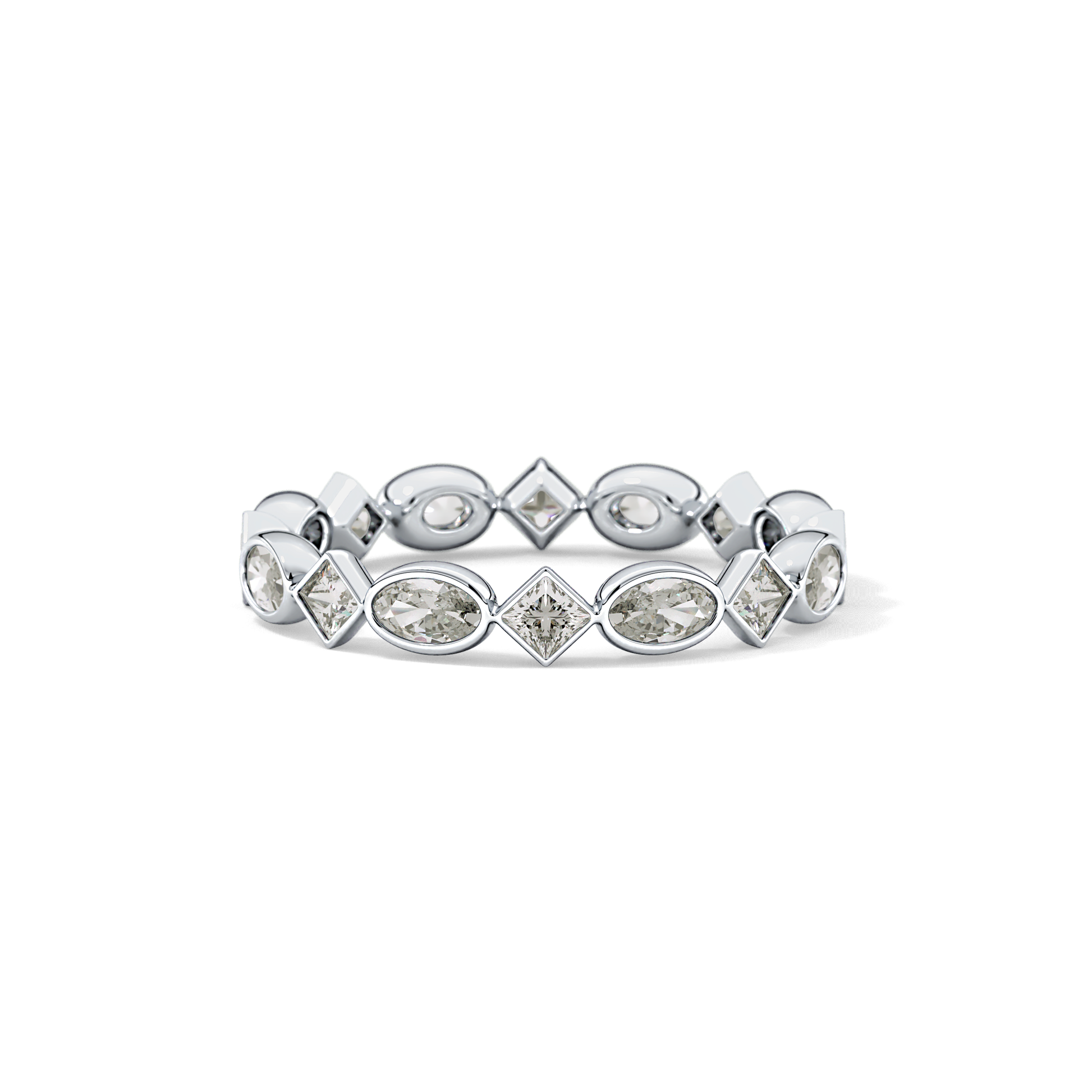 0.72 TCW Oval & Princess Lab Grown Diamond Wedding Band