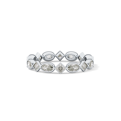 0.72 TCW Oval & Princess Lab Grown Diamond Wedding Band