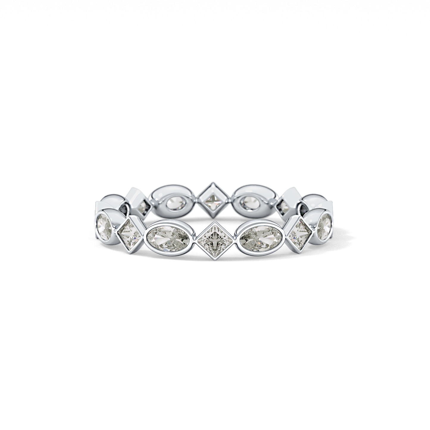 0.72 TCW Oval & Princess Lab Grown Diamond Wedding Band