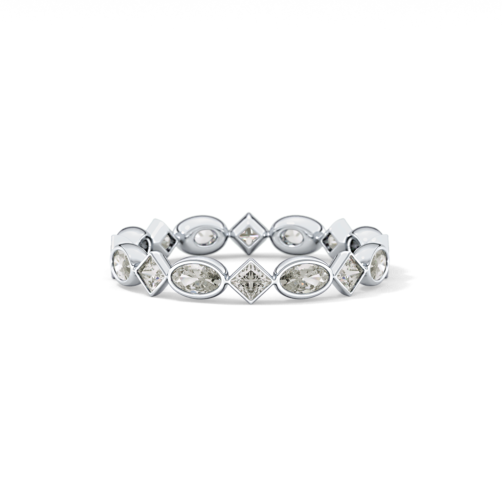 0.72 TCW Oval & Princess Lab Grown Diamond Wedding Band