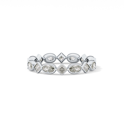 0.72 TCW Oval & Princess Lab Grown Diamond Wedding Band