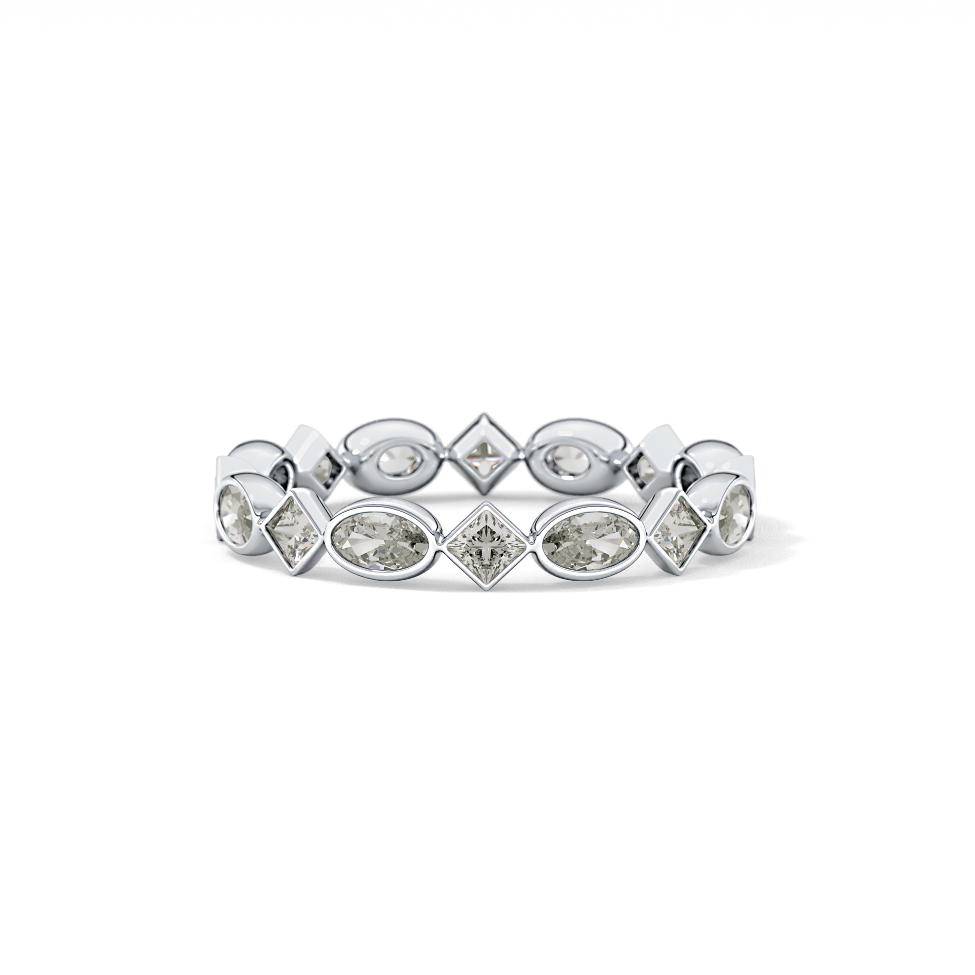 0.72 TCW Oval & Princess Lab Grown Diamond Wedding Band