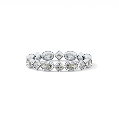 0.72 TCW Oval & Princess Lab Grown Diamond Wedding Band