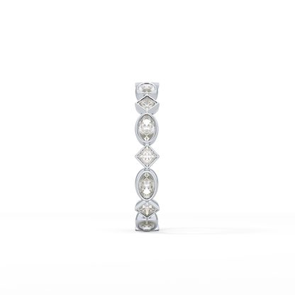 0.72 TCW Oval & Princess Lab Grown Diamond Wedding Band