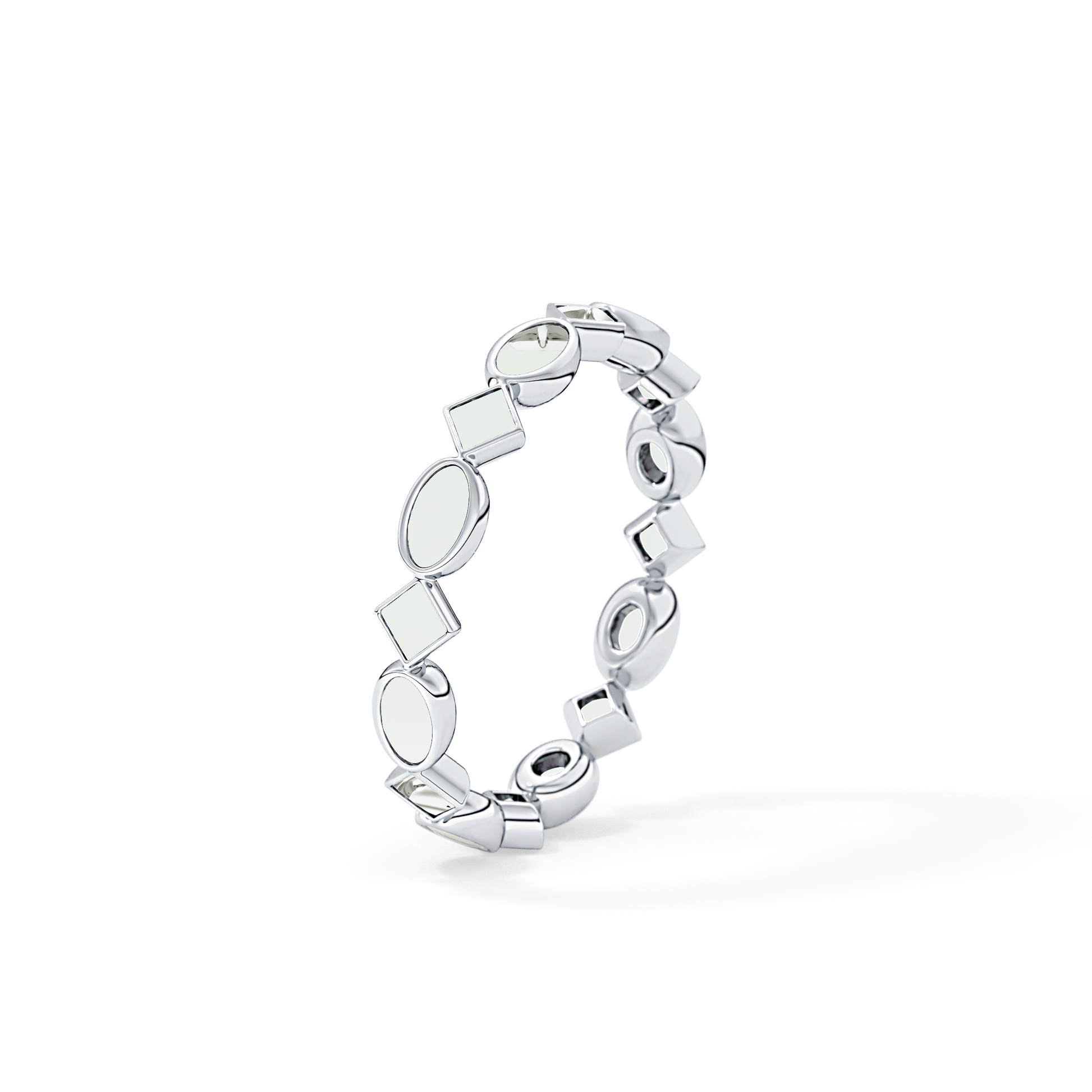 0.72 TCW Oval & Princess Lab Grown Diamond Wedding Band