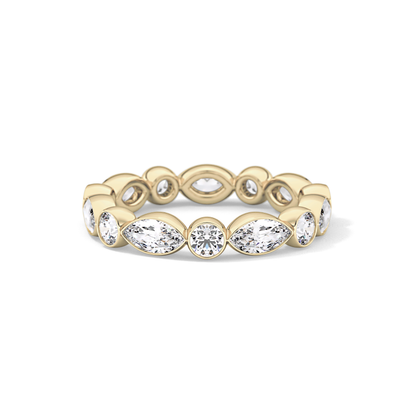 0.98 TCW Round & Marquise  Lab Grown Diamond Wedding Band