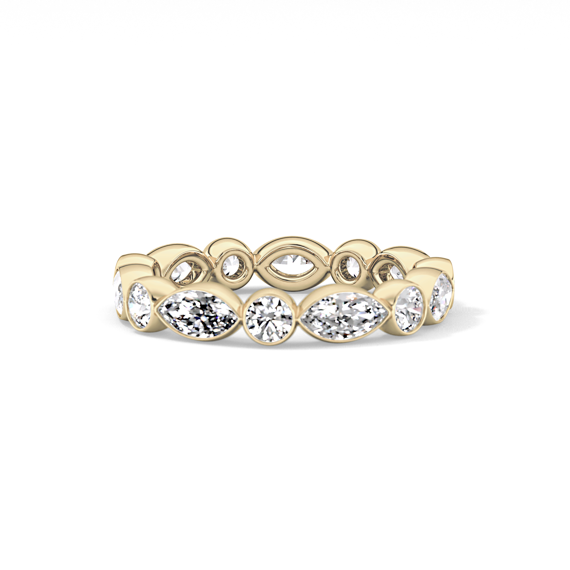 0.98 TCW Round & Marquise  Lab Grown Diamond Wedding Band