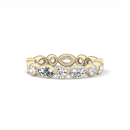 0.98 TCW Round & Marquise  Lab Grown Diamond Wedding Band