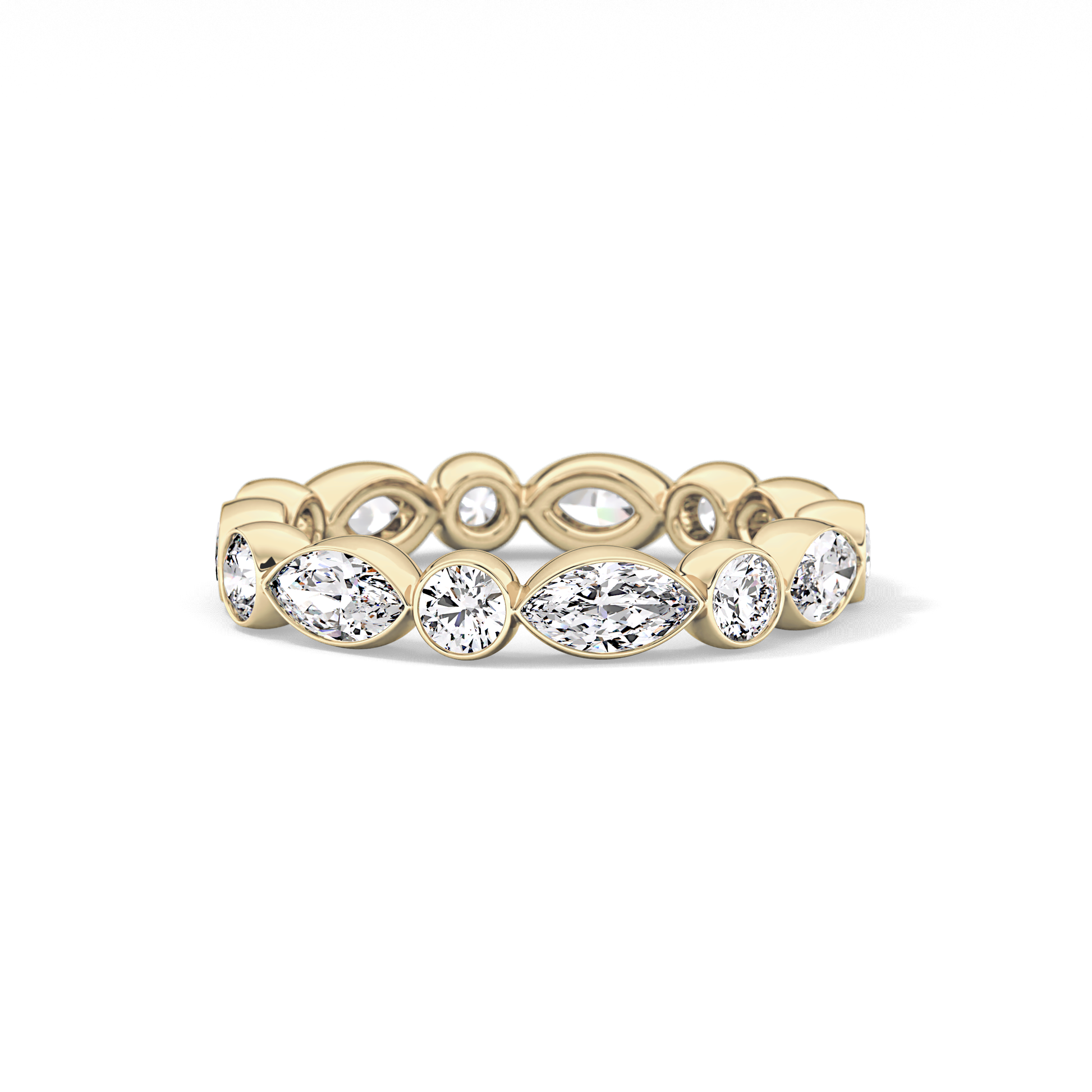 0.98 TCW Round & Marquise  Lab Grown Diamond Wedding Band