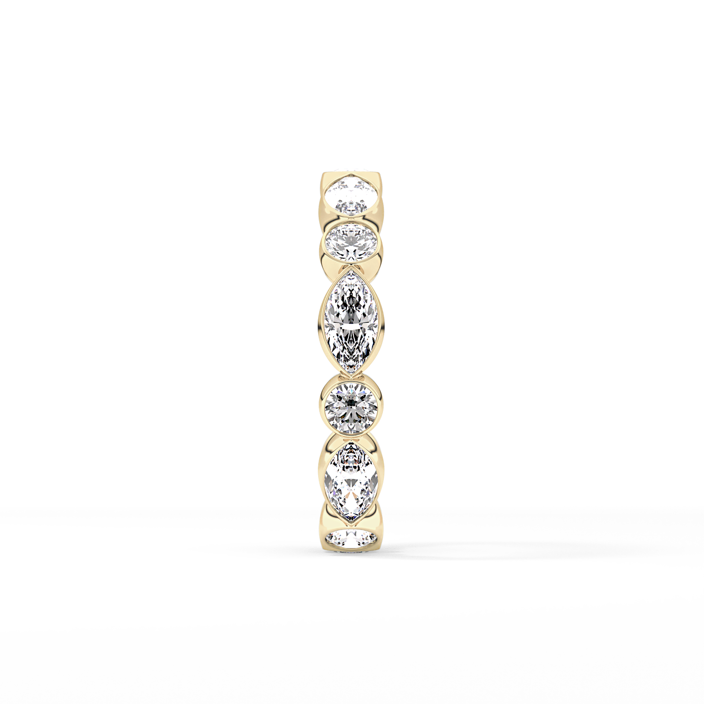 0.98 TCW Round & Marquise  Lab Grown Diamond Wedding Band
