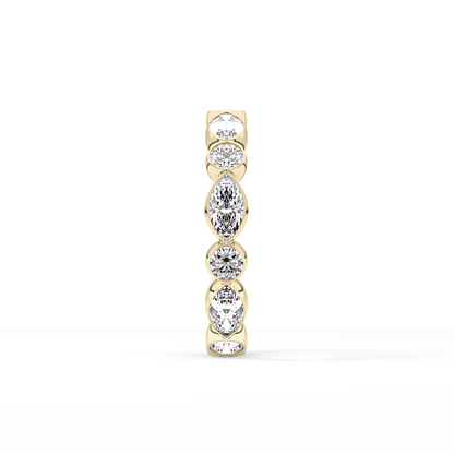 0.98 TCW Round & Marquise  Lab Grown Diamond Wedding Band