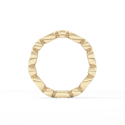 0.98 TCW Round & Marquise  Lab Grown Diamond Wedding Band