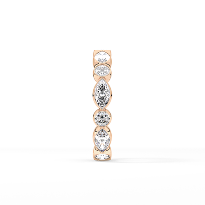 0.98 TCW Round & Marquise  Lab Grown Diamond Wedding Band
