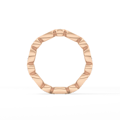 0.98 TCW Round & Marquise  Lab Grown Diamond Wedding Band