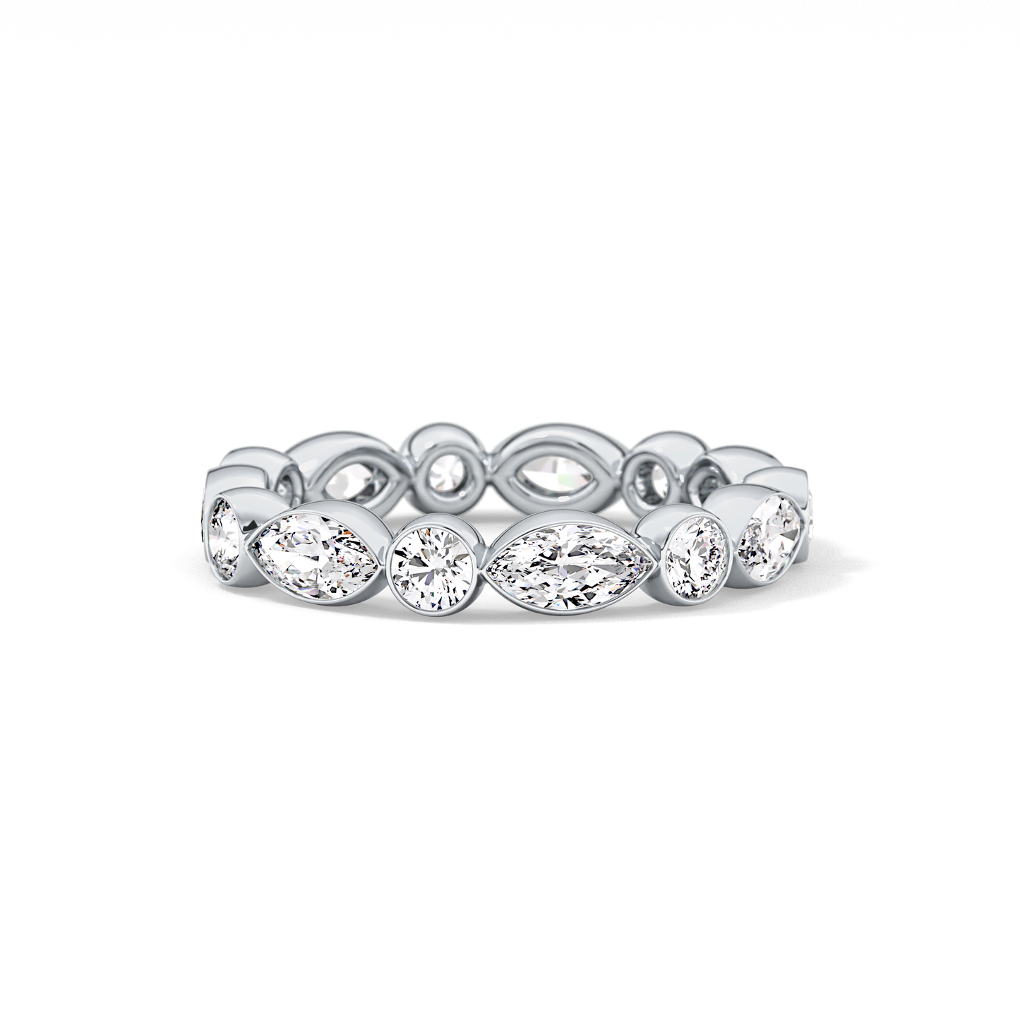 0.98 TCW Round & Marquise  Lab Grown Diamond Wedding Band