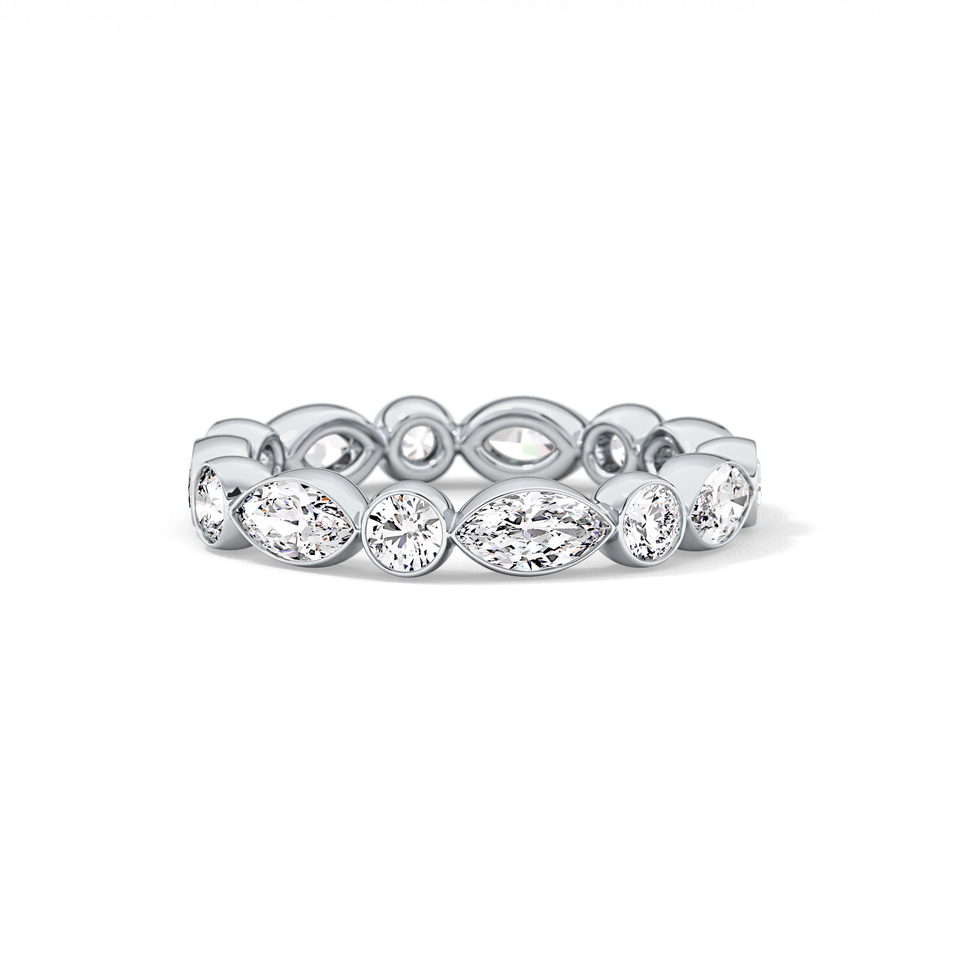 0.98 TCW Round & Marquise  Lab Grown Diamond Wedding Band