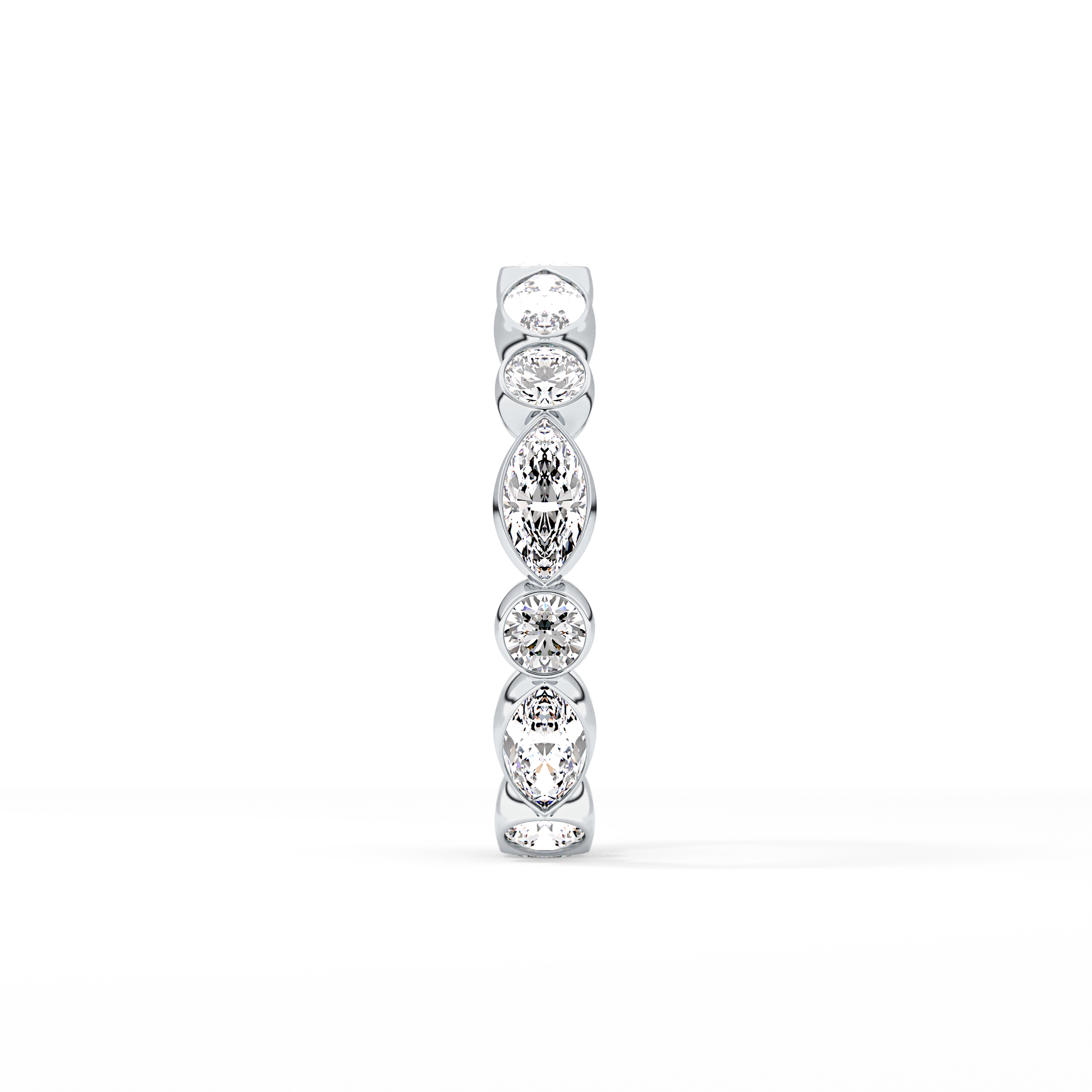 0.98 TCW Round & Marquise  Lab Grown Diamond Wedding Band