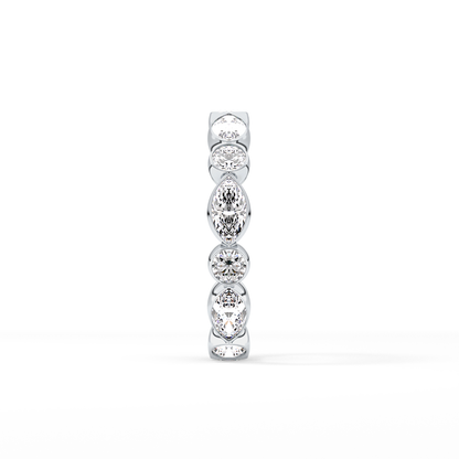 0.98 TCW Round & Marquise  Lab Grown Diamond Wedding Band