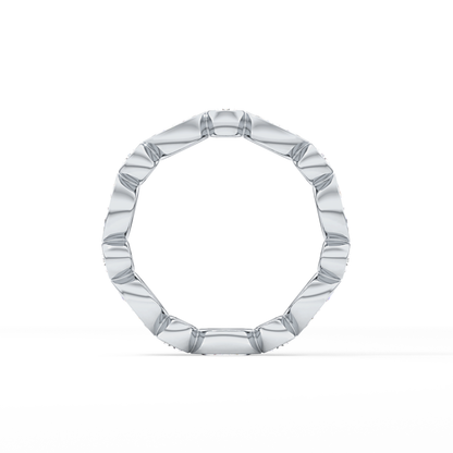 0.98 TCW Round & Marquise  Lab Grown Diamond Wedding Band