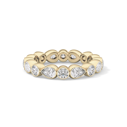 1.28 TCW Round & Pear Lab Grown Diamond Wedding Band