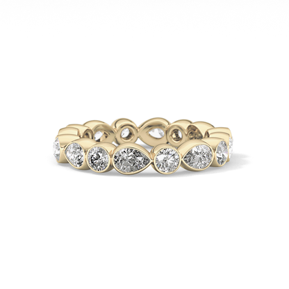 1.28 TCW Round & Pear Lab Grown Diamond Wedding Band