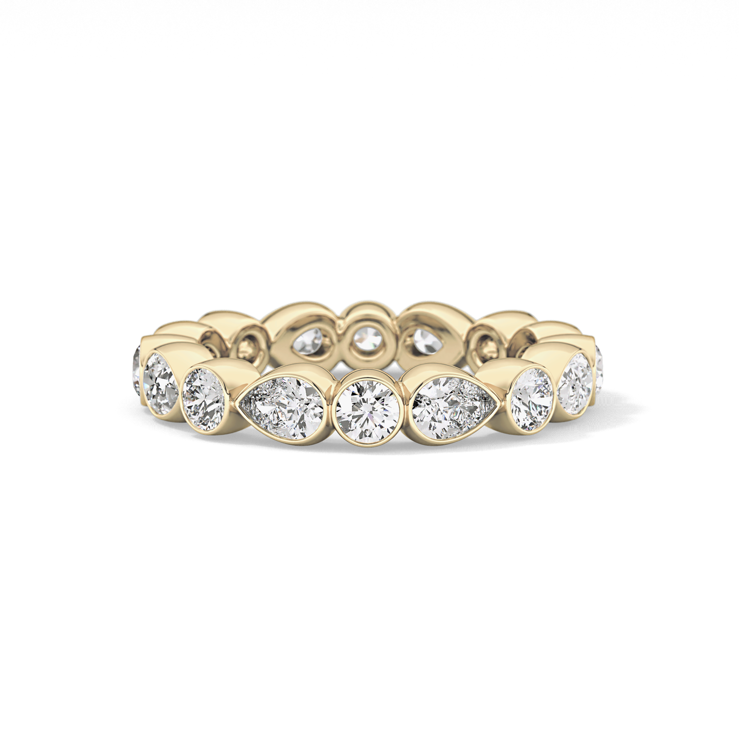 1.28 TCW Round & Pear Lab Grown Diamond Wedding Band