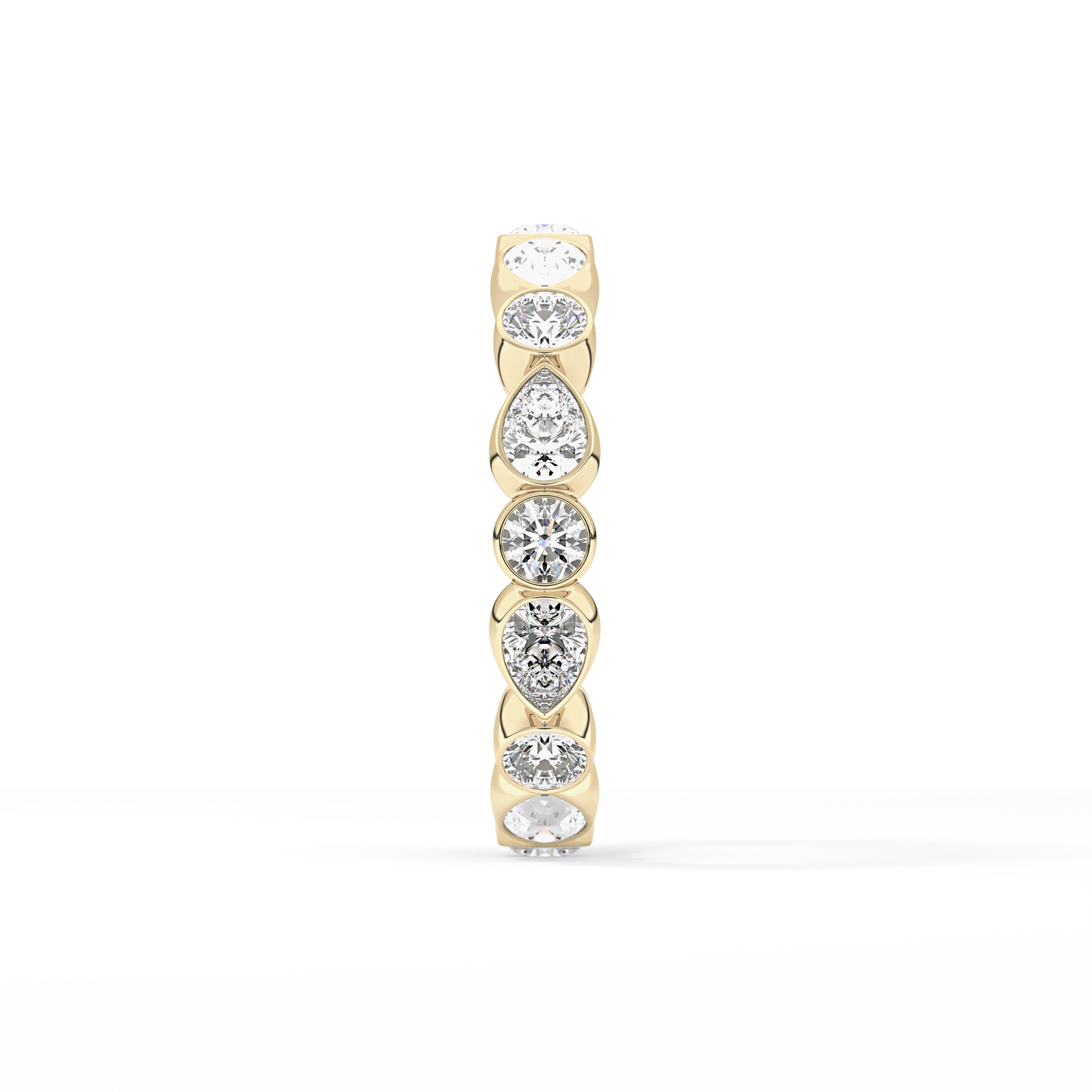 1.28 TCW Round & Pear Lab Grown Diamond Wedding Band