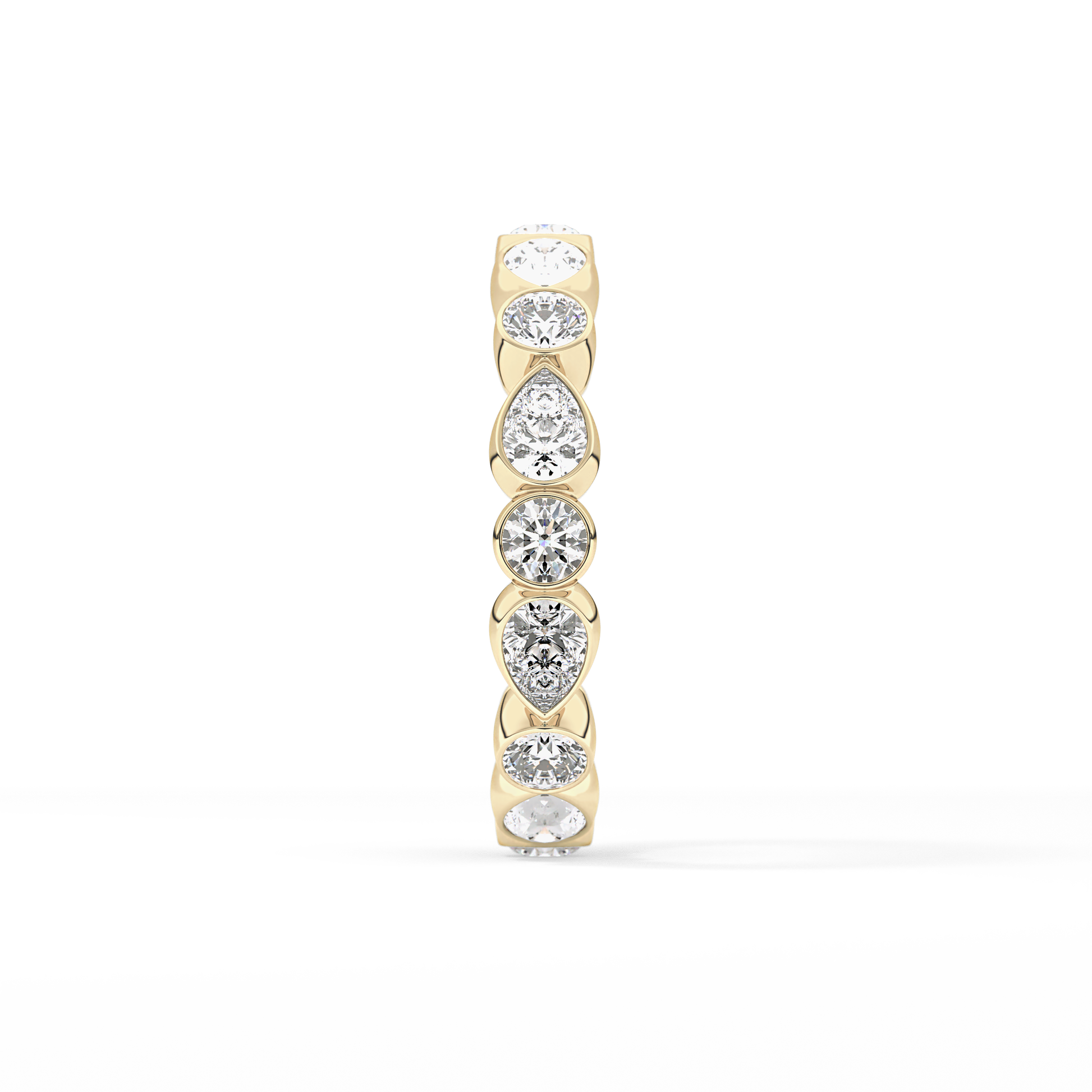 1.28 TCW Round & Pear Lab Grown Diamond Wedding Band