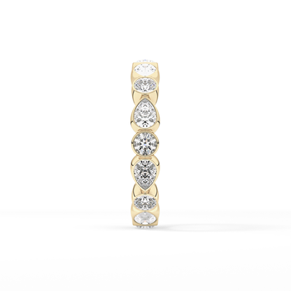 1.28 TCW Round & Pear Lab Grown Diamond Wedding Band
