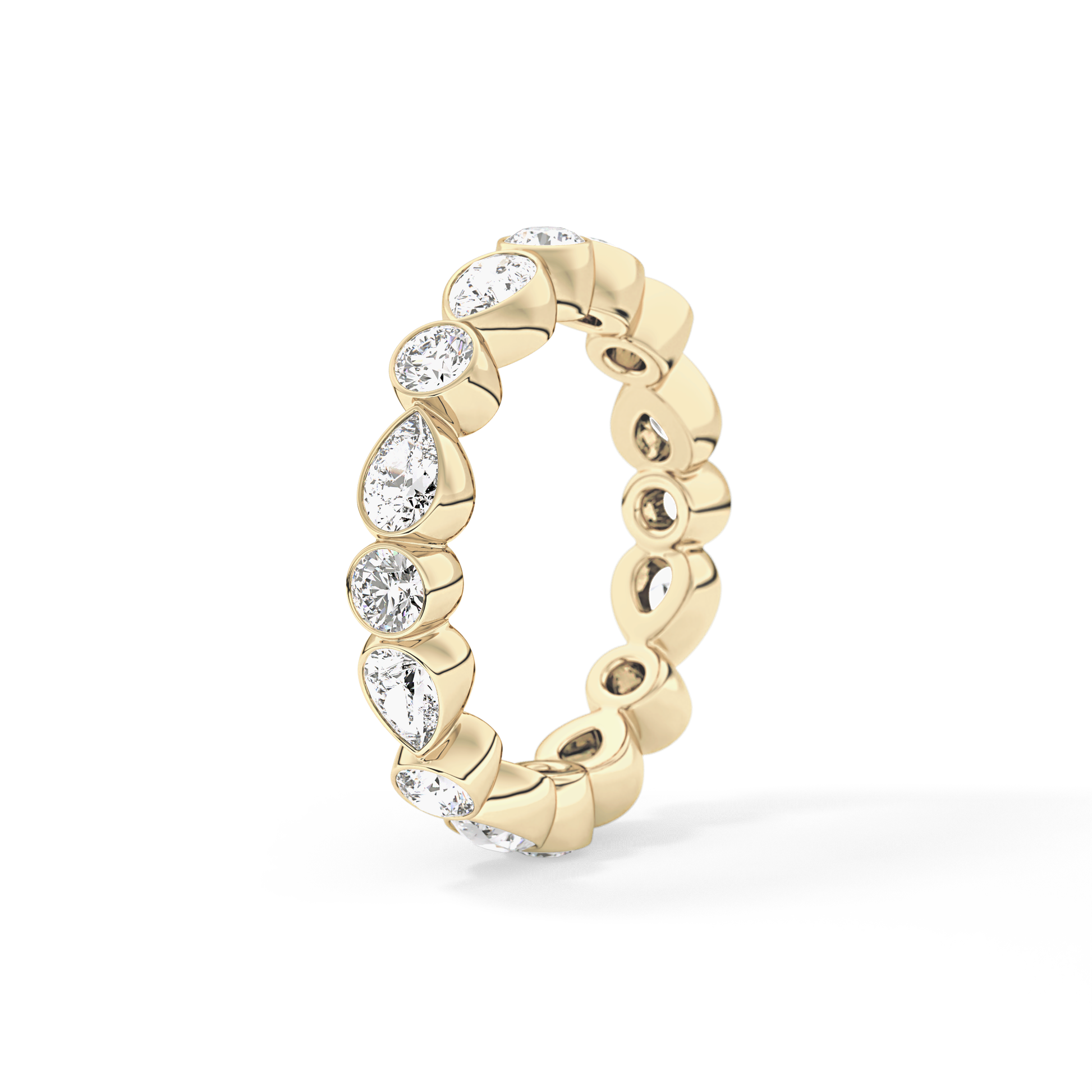 1.28 TCW Round & Pear Lab Grown Diamond Wedding Band