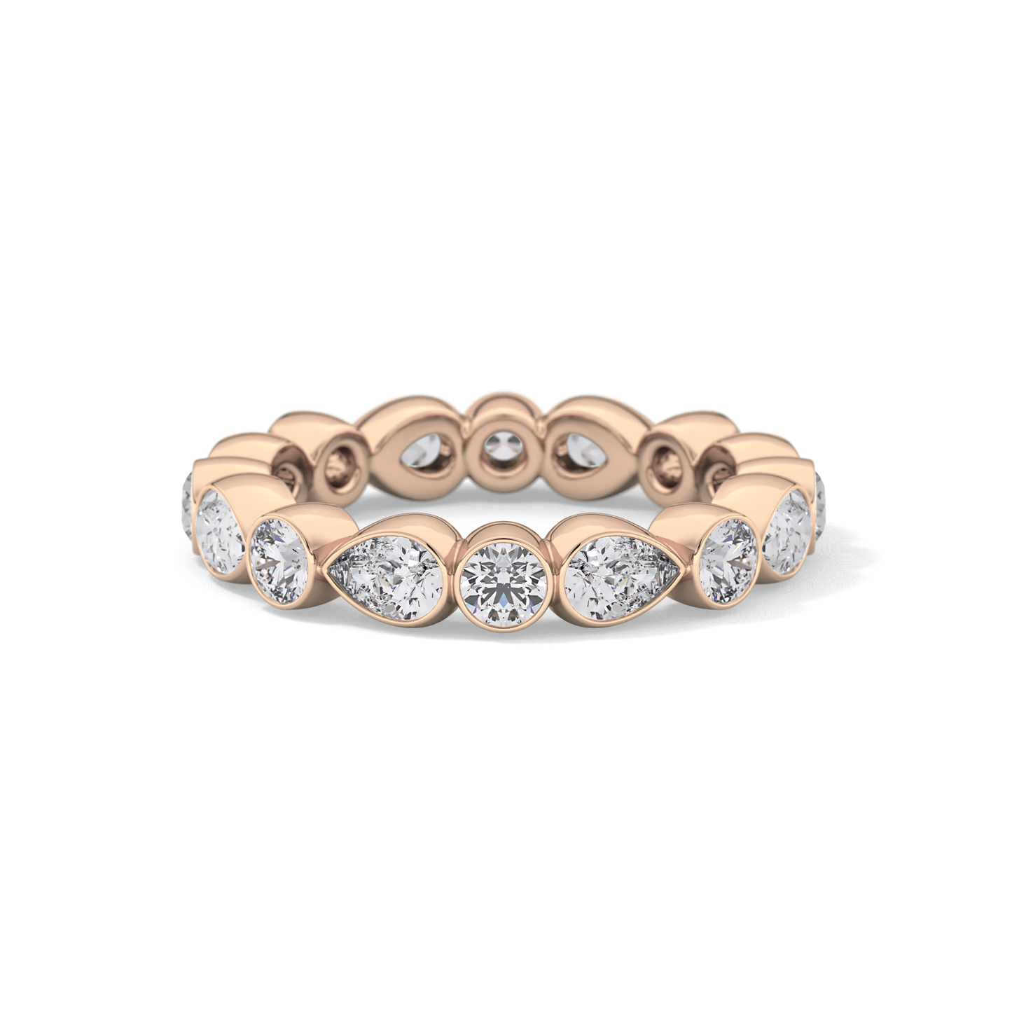 1.28 TCW Round & Pear Lab Grown Diamond Wedding Band