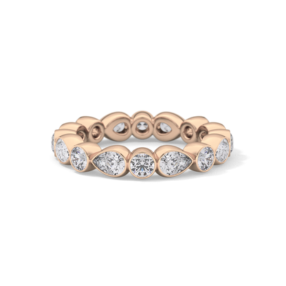 1.28 TCW Round & Pear Lab Grown Diamond Wedding Band