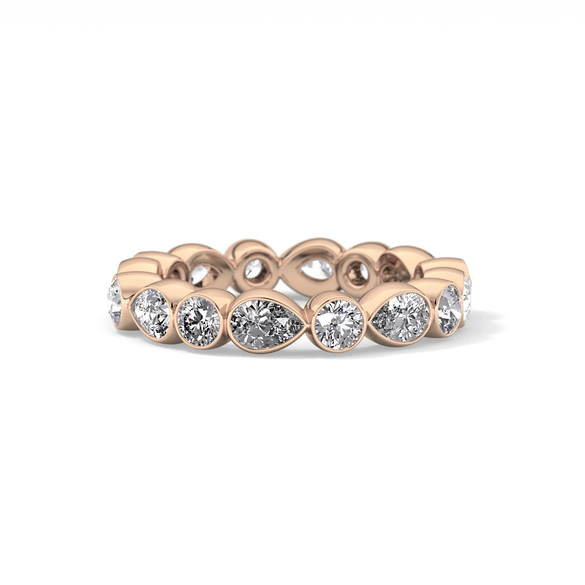 1.28 TCW Round & Pear Lab Grown Diamond Wedding Band