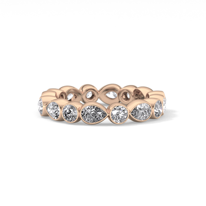 1.28 TCW Round & Pear Lab Grown Diamond Wedding Band