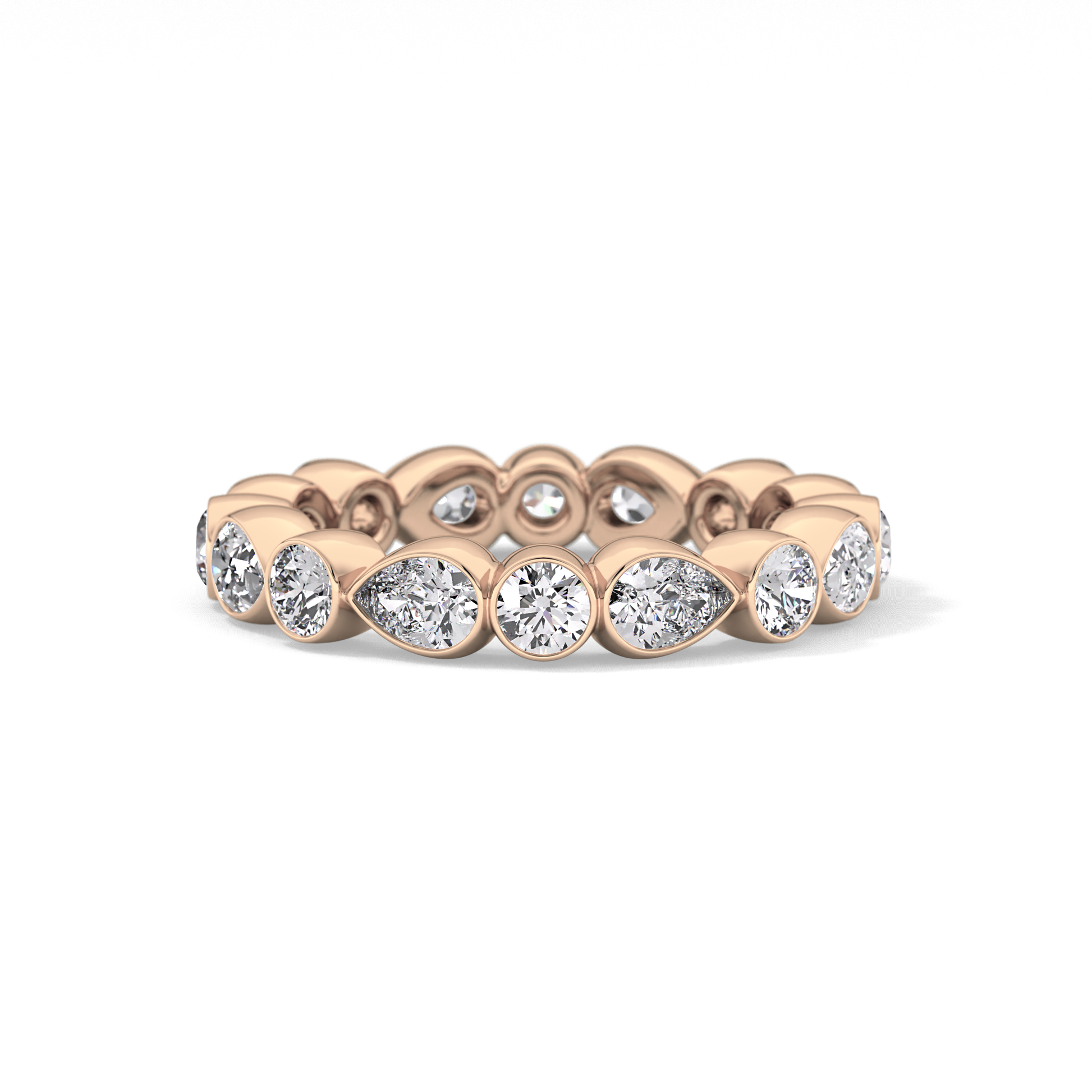 1.28 TCW Round & Pear Lab Grown Diamond Wedding Band