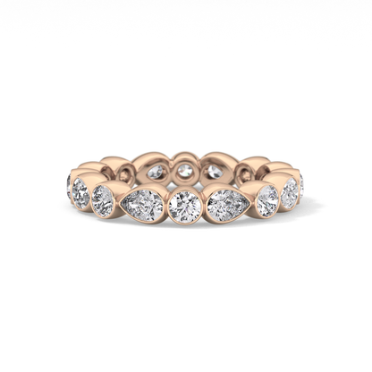 1.28 TCW Round & Pear Lab Grown Diamond Wedding Band