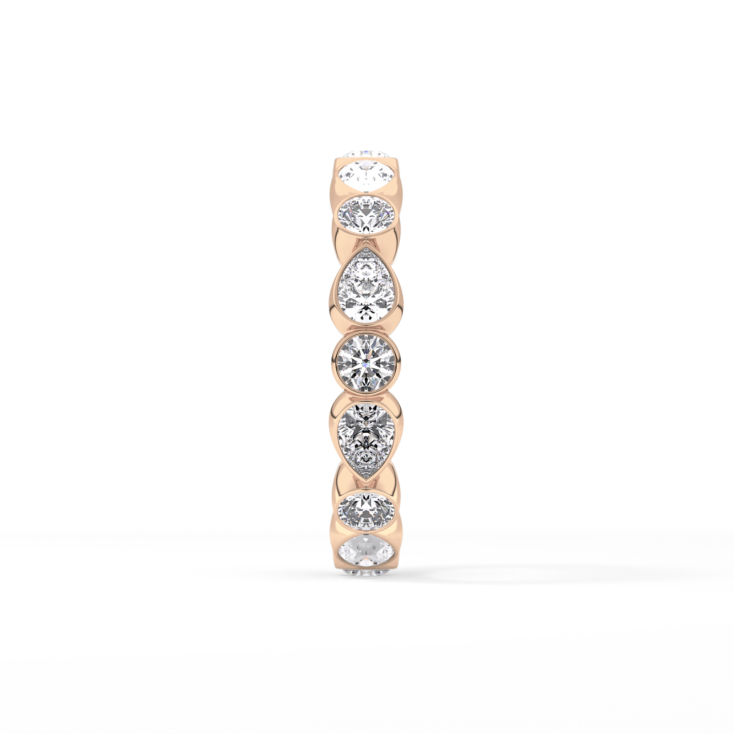 1.28 TCW Round & Pear Lab Grown Diamond Wedding Band
