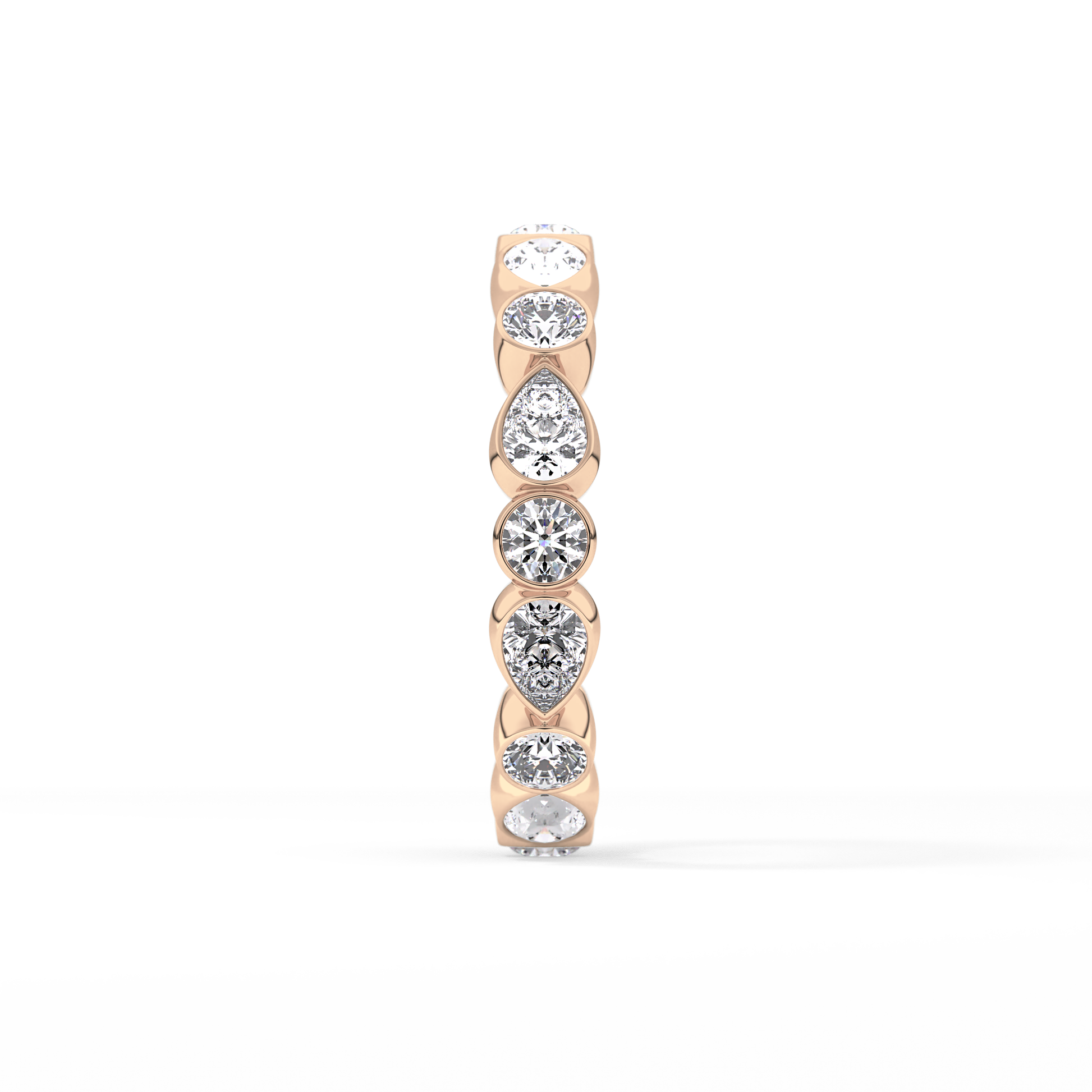 1.28 TCW Round & Pear Lab Grown Diamond Wedding Band